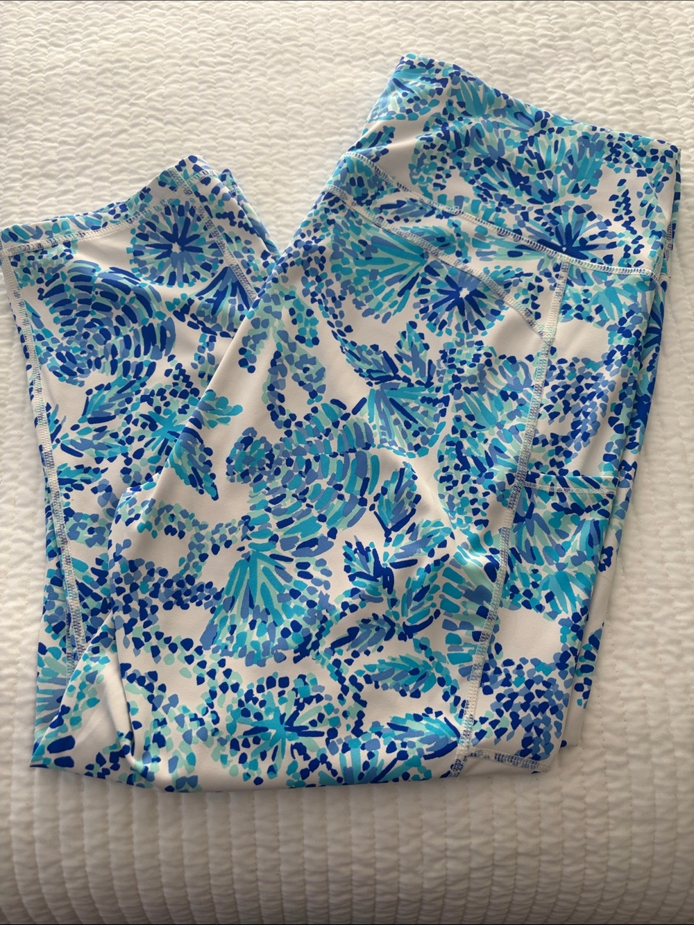 Lilly Pulitzer Aqua & Navy Floral-Print Leggings